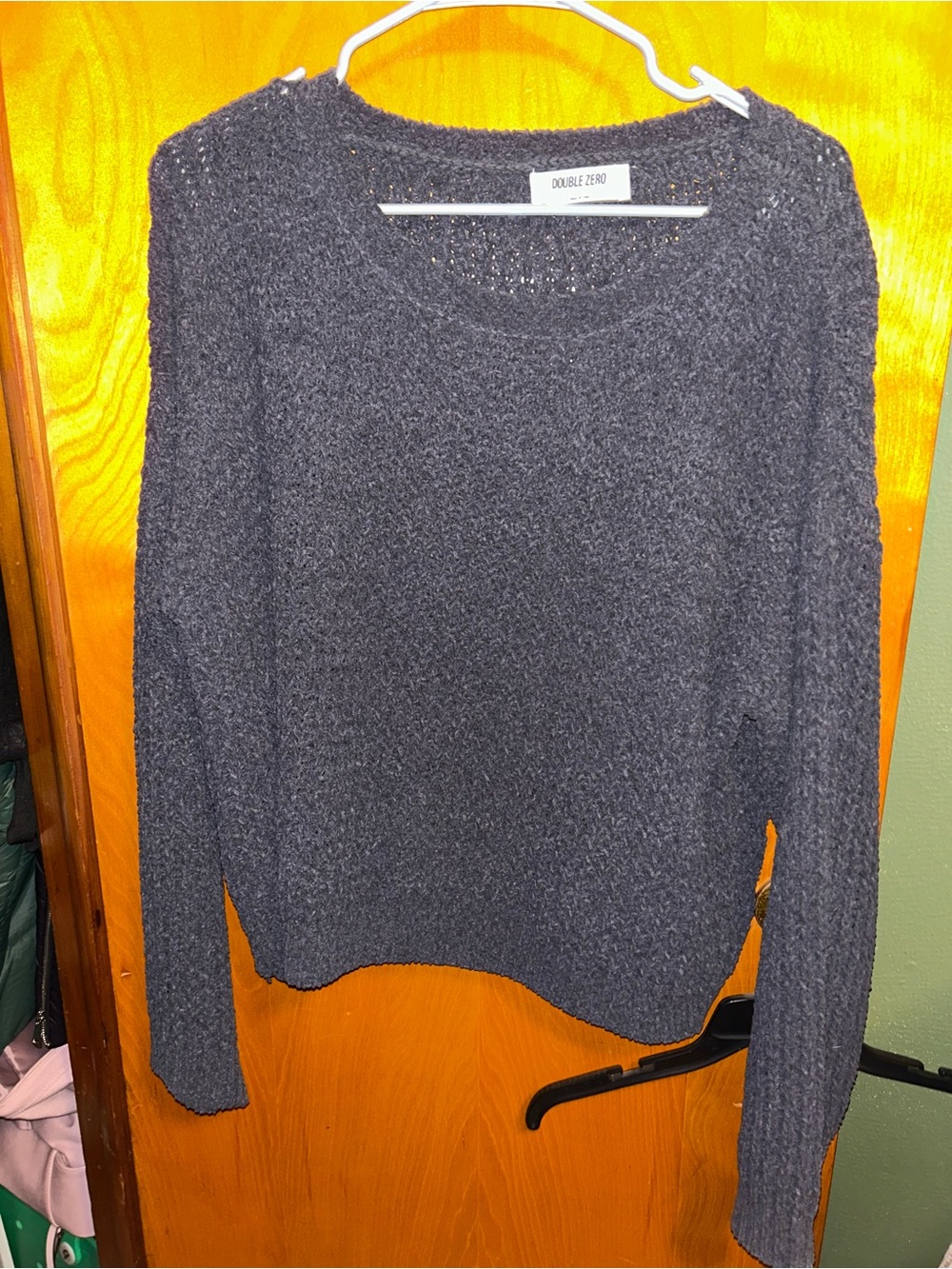 Double Zero Charcoal Gray Crewneck Knit Sweater